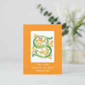 Invitation Monogramme lettre S Fleur de lis (Debout devant)