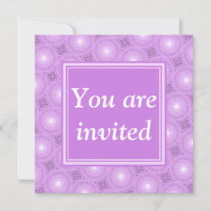 Invitation Monogramme lilas cercles pourpres motif