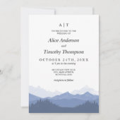 Invitation Monogramme Mariage Blue Mountains (Devant)