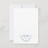 Invitation Monogramme Mariage de Floral Bleu Victorien (Dos)