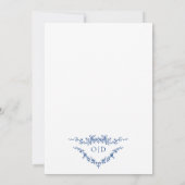 Invitation Monogramme Mariage de Floral Bleu Victorien (Dos)