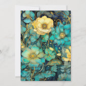 Invitation Monogramme Mariage de verdigris et or (Dos)