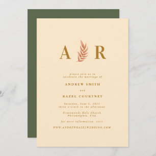 Invitation Monogramme Mariage élégant et moderne