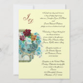 INVITATION MONOGRAMME MARIAGE FLORAL BLANC ROMANTIQUE (Dos)