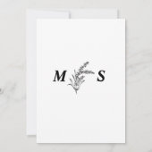 Invitation Monogramme mariage floral noir et blanc (Dos)