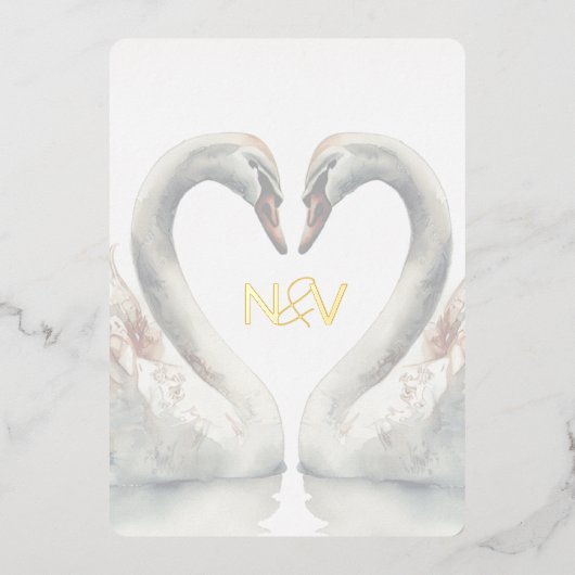 Invitation Monogramme Mariage Foil (Recto)