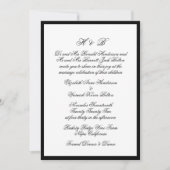 Invitation Monogramme Mariage Forme Noir & Blanc (Devant)