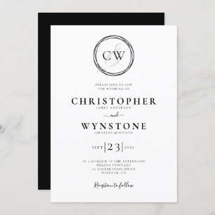 Invitation Monogramme Mariage gay