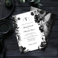 Monogramme Mariage gothique classique Lune blanche