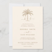 Invitation Monogramme Mariage Logo Palm Tree (Devant)
