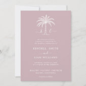 Invitation Monogramme Mariage Logo Palm Tree (Devant)