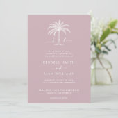 Invitation Monogramme Mariage Logo Palm Tree (Debout devant)