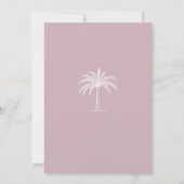 Invitation Monogramme Mariage Logo Palm Tree (Dos)