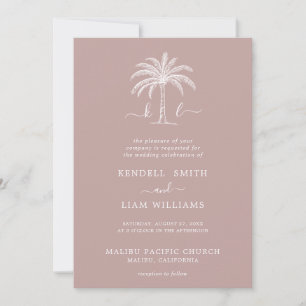 Invitation Monogramme Mariage Logo Palm Tree