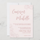 Invitation Monogramme Mariage Logo Palm Tree (Devant)