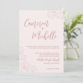 Invitation Monogramme Mariage Logo Palm Tree (Debout devant)