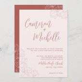 Invitation Monogramme Mariage Logo Palm Tree (Devant / Derrière)