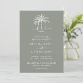 Invitation Monogramme Mariage Logo Palm Tree (Debout devant)