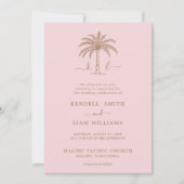 Invitation Monogramme Mariage Logo Palm Tree (Devant)