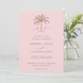 Invitation Monogramme Mariage Logo Palm Tree (Debout devant)