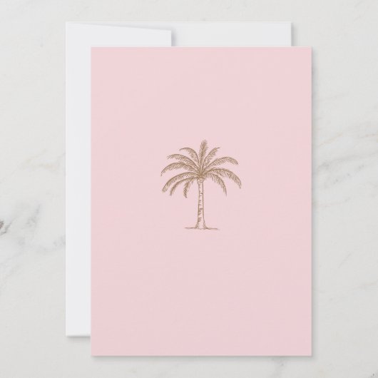 Invitation Monogramme Mariage Logo Palm Tree (Dos)