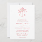 Invitation Monogramme Mariage Logo Palm Tree (Devant)