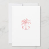 Invitation Monogramme Mariage Logo Palm Tree (Dos)