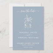 Invitation Monogramme Mariage Logo Palm Tree Enregistrer la d (Devant)