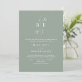 Invitation Monogramme Mariage moderne (Debout devant)