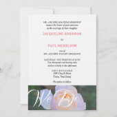 Invitation Monogramme Mariage On Rose Pastel Rose (Devant)