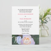 Invitation Monogramme Mariage On Rose Pastel Rose (Debout devant)