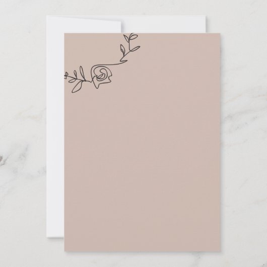 Invitation Monogramme Mariage rose et noir (Dos)