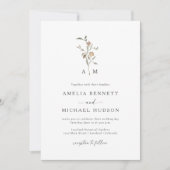 Invitation Monogramme Mariage rustique (Devant)