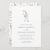 Invitation Monogramme Mariage rustique (Devant / Derrière)