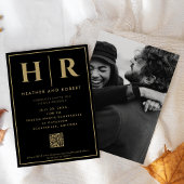 Invitation Monogramme mariage Simple Classic Minimal QR Code