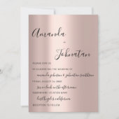 Invitation Monogramme mariage simple Rose Or (Devant)