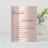 Invitation Monogramme mariage simple Rose Or (Debout devant)