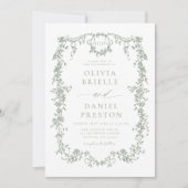 Invitation Monogramme Mariage victorien français (Devant)