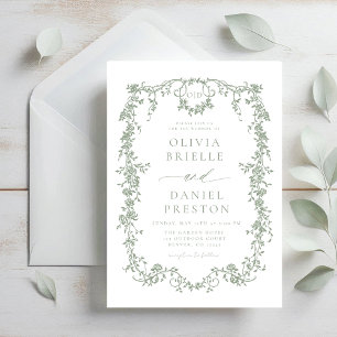 Invitation Monogramme Mariage victorien français