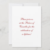 Invitation Monogramme Marie Antoinette (Dos)