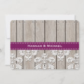 Invitation Monogramme Mason Jar Plum Hydrangea Mariage (Dos)
