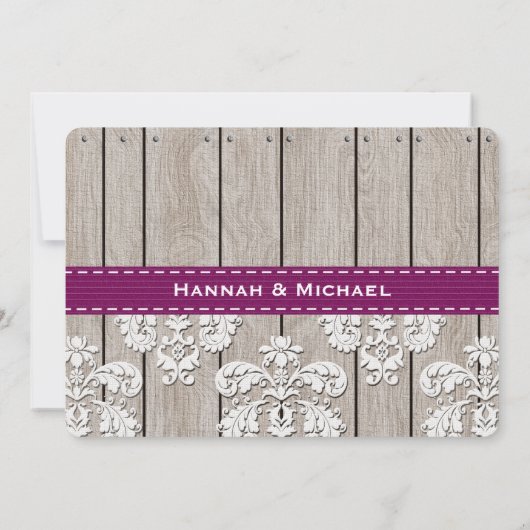 Invitation Monogramme Mason Jar Plum Hydrangea Mariage (Dos)