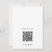 Invitation Monogramme minimal noir et blanc Mariage de code Q (Dos)
