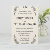 Invitation Monogramme minimaliste" (Debout devant)