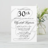 Invitation Monogramme Minimaliste 30ème anniversaire (Debout devant)
