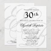 Invitation Monogramme Minimaliste 30ème anniversaire (Devant / Derrière)