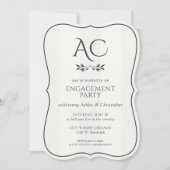 Invitation Monogramme minimaliste Blancs (Devant)