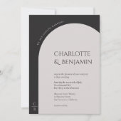 Invitation Monogramme minimaliste d'arc moderne (Devant)