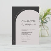 Invitation Monogramme minimaliste d'arc moderne (Debout devant)