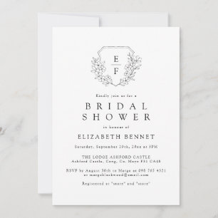 Invitation Monogramme minimaliste de fleurs de cerisier